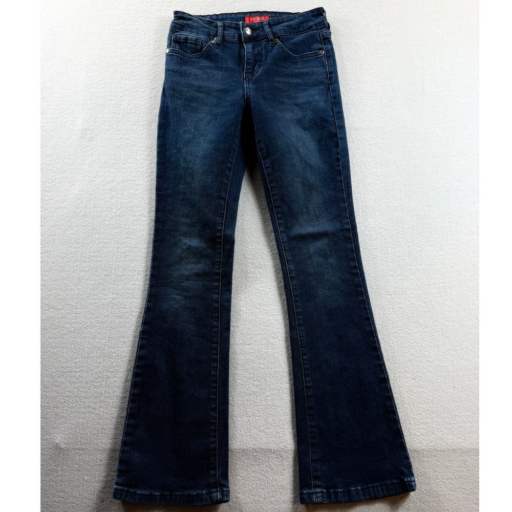 Guess Mid Rise Bootcut Jeans Womens 25 Dark Blue Denim Stretch Flare Y2K 26x28